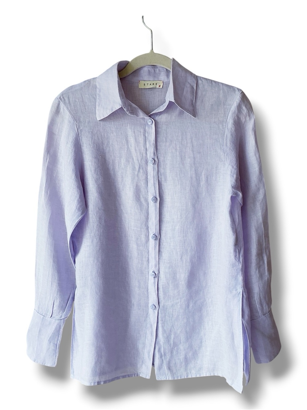 Stark X Linen Button Down Shirt in Lilac Size XS